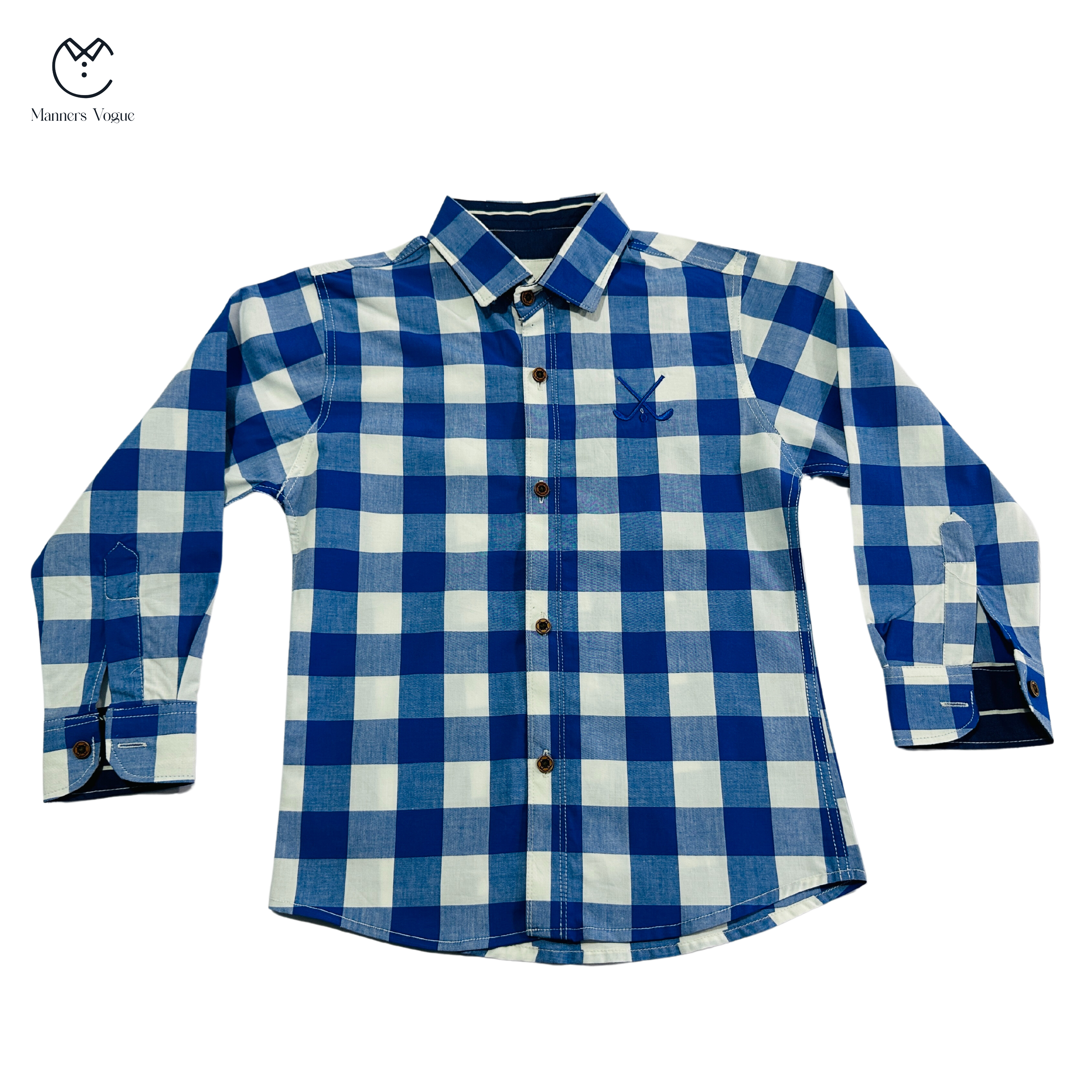 Kids Causal Cotton Check Shirt